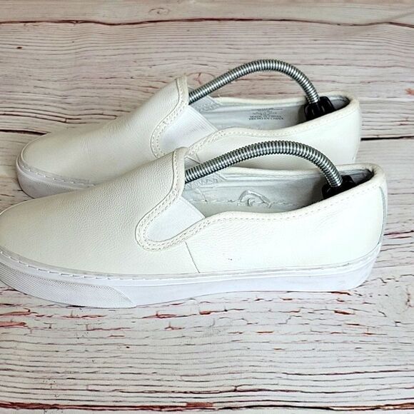 GAP White Leather Slip On Sneakers Size 8 - Picture 8 of 8